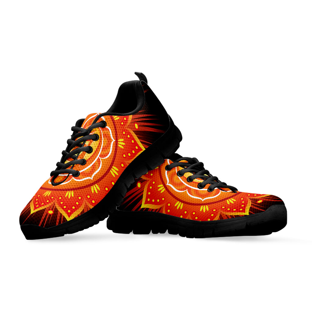 Swadhisthana Chakra Mandala Print Black Sneakers