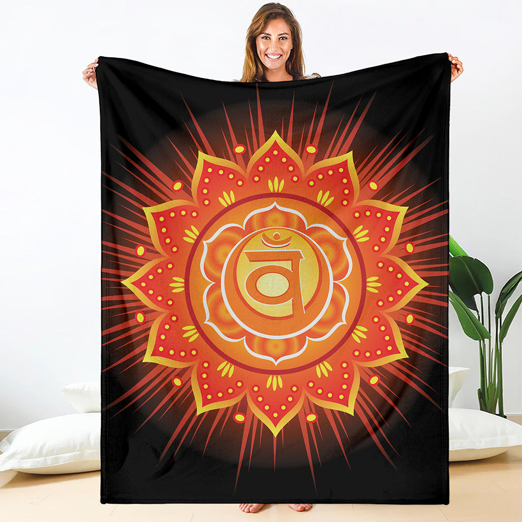 Swadhisthana Chakra Mandala Print Blanket