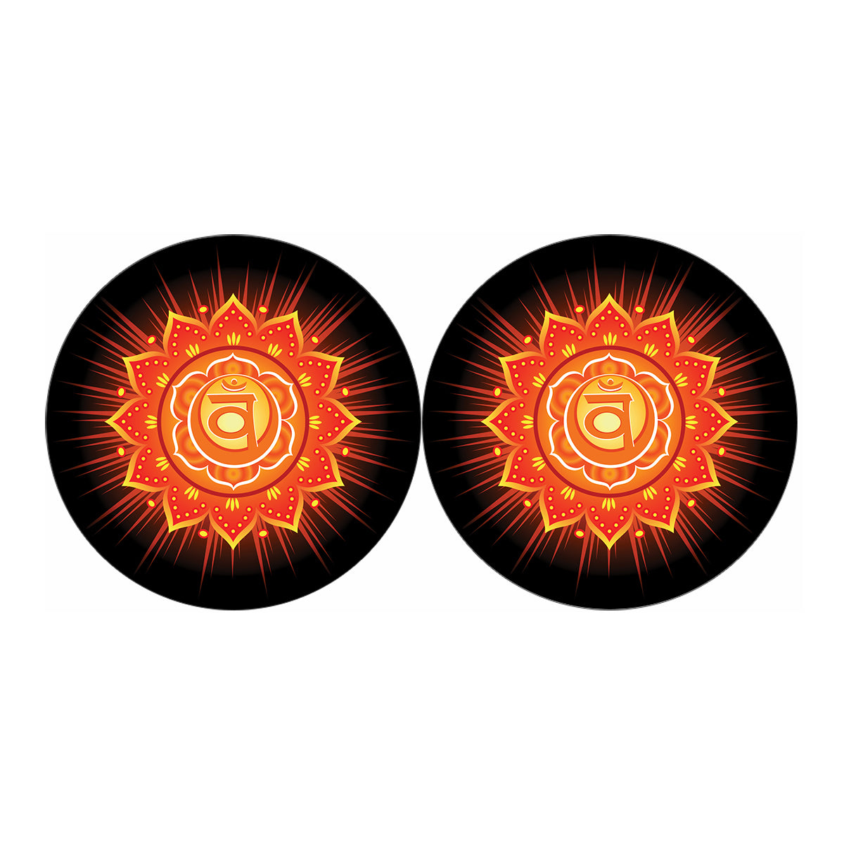 Swadhisthana Chakra Mandala Print Car Coasters
