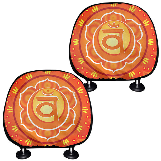 Swadhisthana Chakra Mandala Print Car Headrest Covers