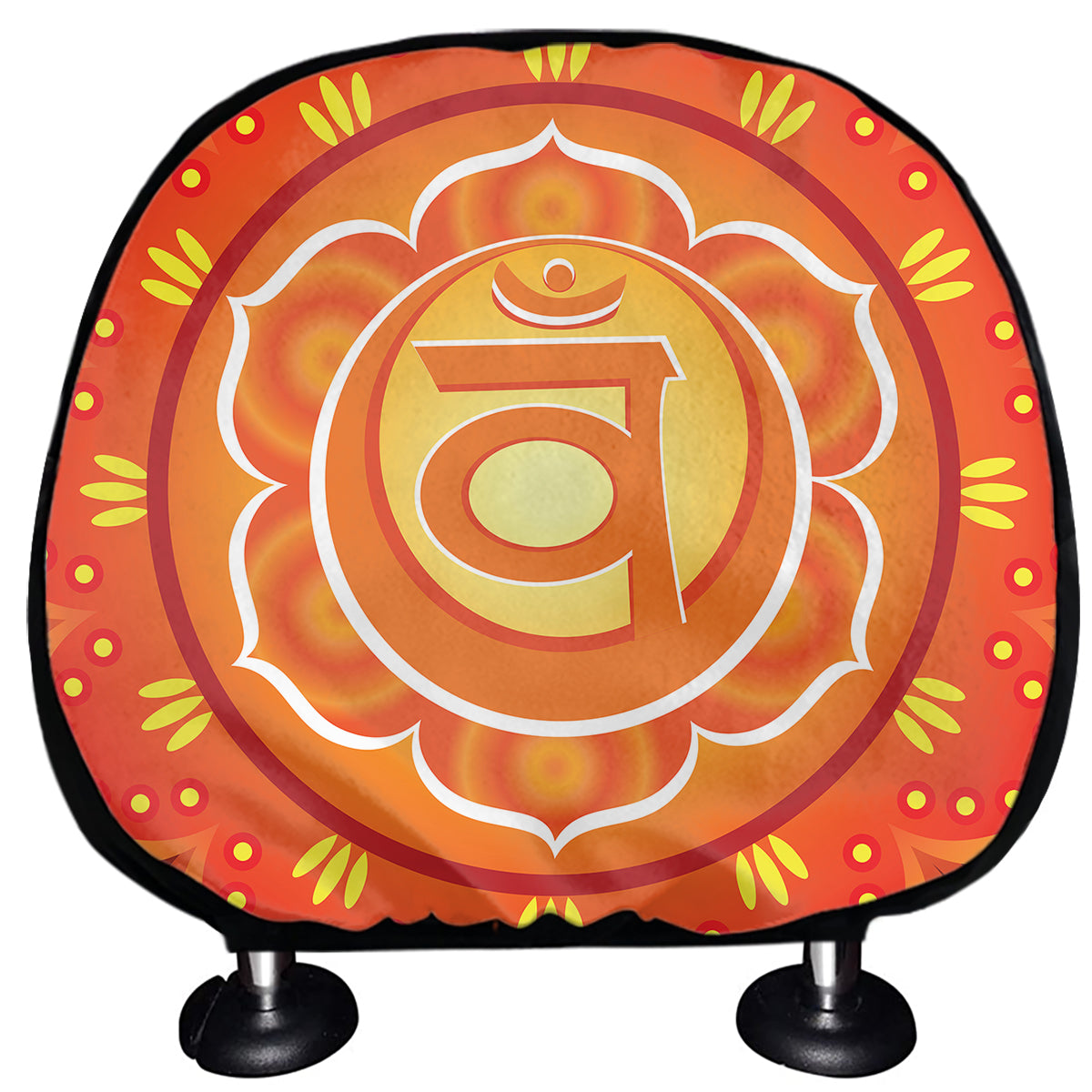 Swadhisthana Chakra Mandala Print Car Headrest Covers