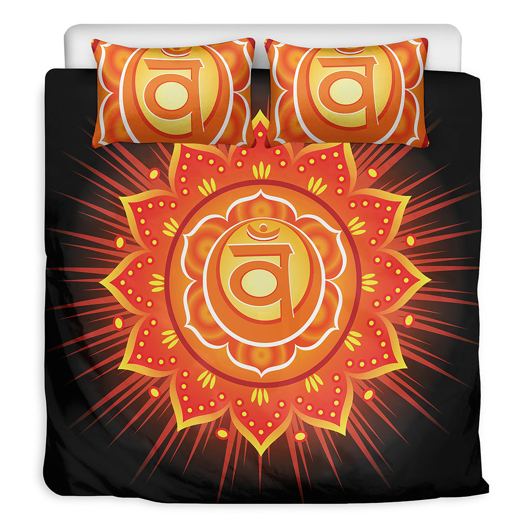 Swadhisthana Chakra Mandala Print Duvet Cover Bedding Set