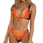 Swadhisthana Chakra Mandala Print Front Bow Tie Bikini