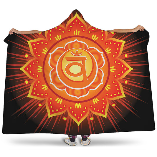 Swadhisthana Chakra Mandala Print Hooded Blanket