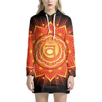 Swadhisthana Chakra Mandala Print Pullover Hoodie Dress