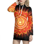 Swadhisthana Chakra Mandala Print Pullover Hoodie Dress