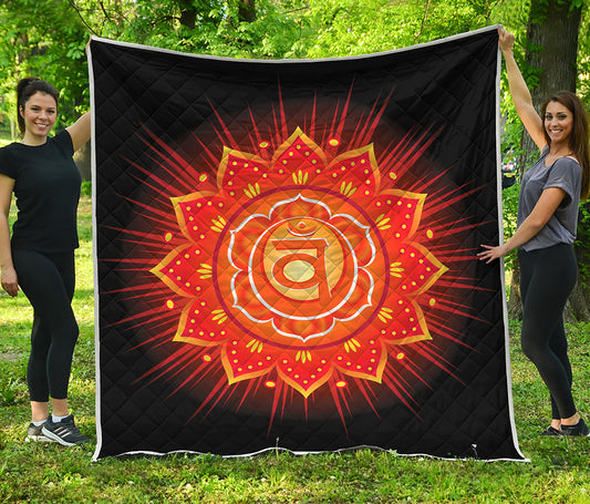 Swadhisthana Chakra Mandala Print Quilt