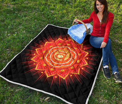Swadhisthana Chakra Mandala Print Quilt