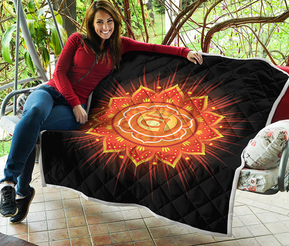Swadhisthana Chakra Mandala Print Quilt