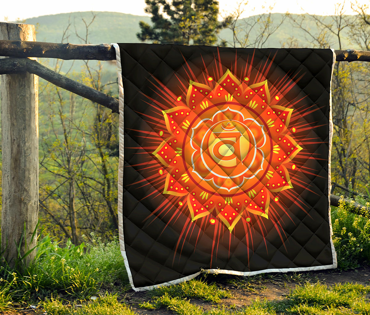 Swadhisthana Chakra Mandala Print Quilt