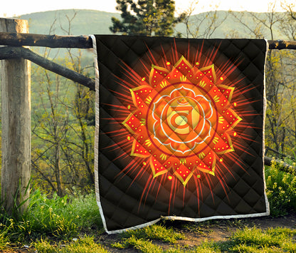 Swadhisthana Chakra Mandala Print Quilt