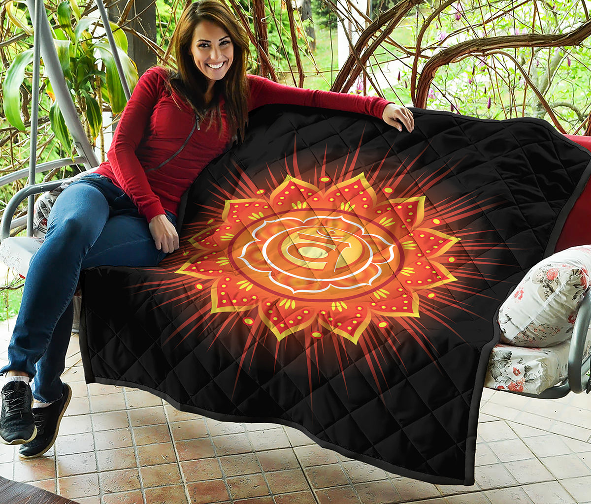 Swadhisthana Chakra Mandala Print Quilt