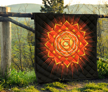 Swadhisthana Chakra Mandala Print Quilt