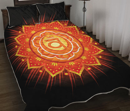Swadhisthana Chakra Mandala Print Quilt Bed Set