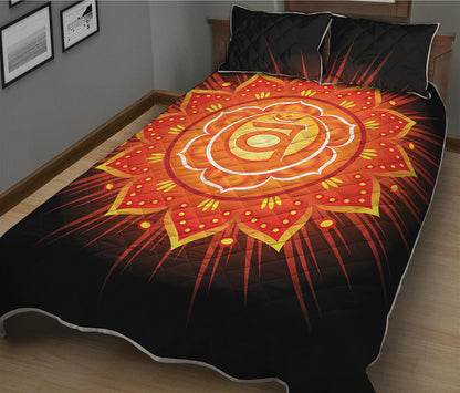 Swadhisthana Chakra Mandala Print Quilt Bed Set