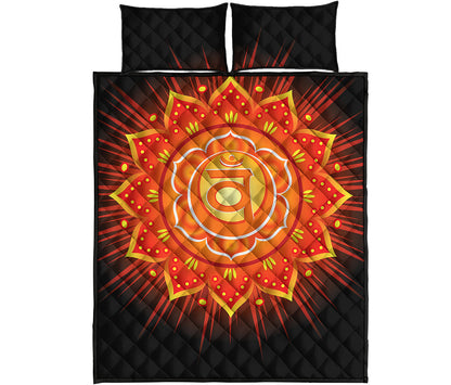 Swadhisthana Chakra Mandala Print Quilt Bed Set