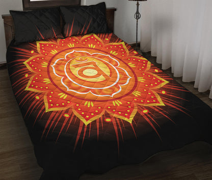 Swadhisthana Chakra Mandala Print Quilt Bed Set