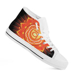Swadhisthana Chakra Mandala Print White High Top Shoes