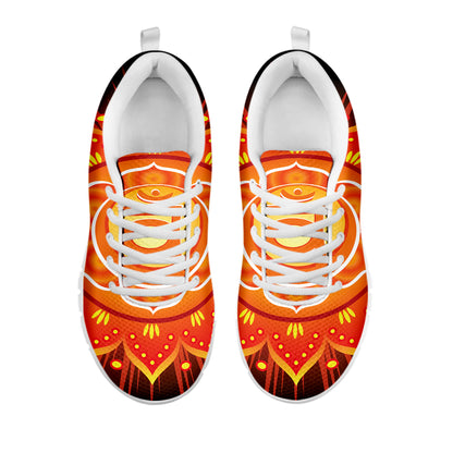 Swadhisthana Chakra Mandala Print White Sneakers