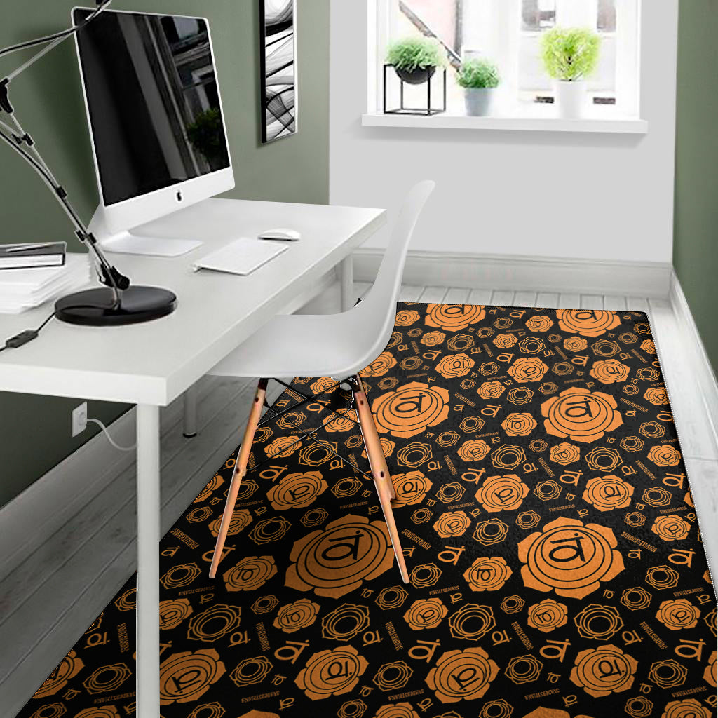 Swadhisthana Chakra Pattern Print Area Rug