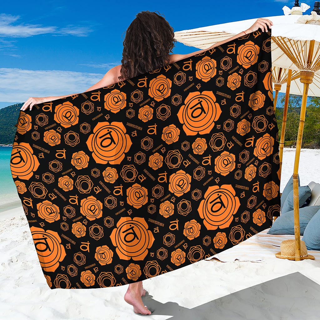 Swadhisthana Chakra Pattern Print Beach Sarong Wrap
