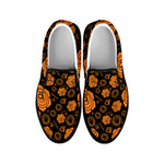 Swadhisthana Chakra Pattern Print Black Slip On Shoes