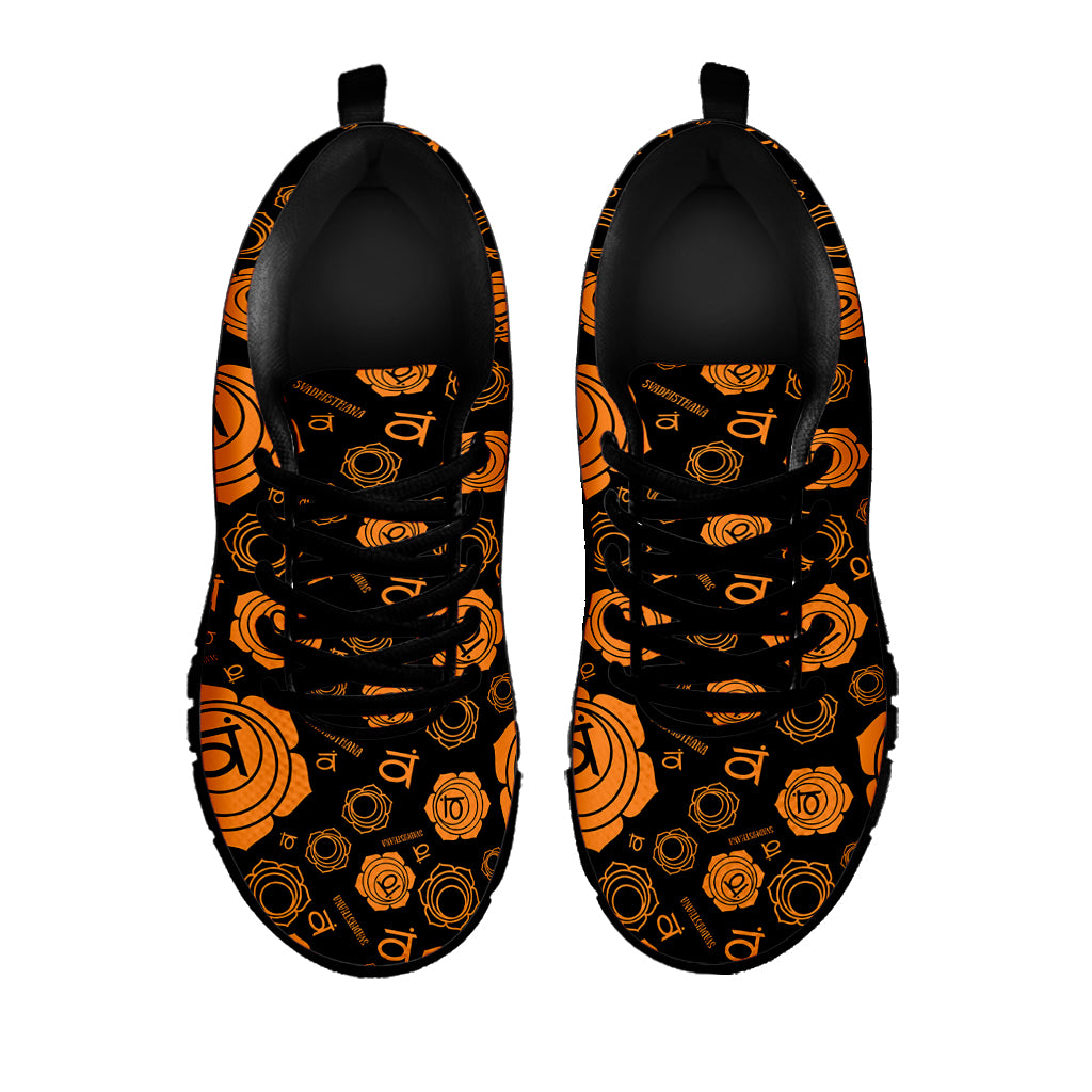 Swadhisthana Chakra Pattern Print Black Sneakers