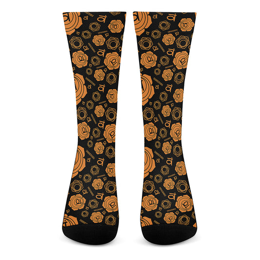 Swadhisthana Chakra Pattern Print Crew Socks