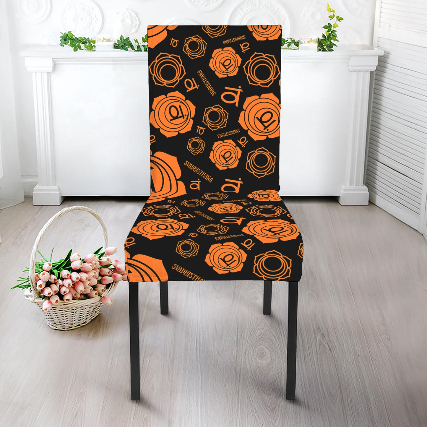 Swadhisthana Chakra Pattern Print Dining Chair Slipcover
