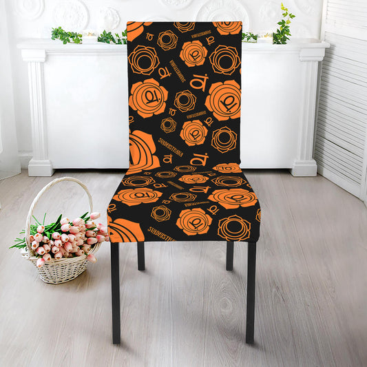 Swadhisthana Chakra Pattern Print Dining Chair Slipcover