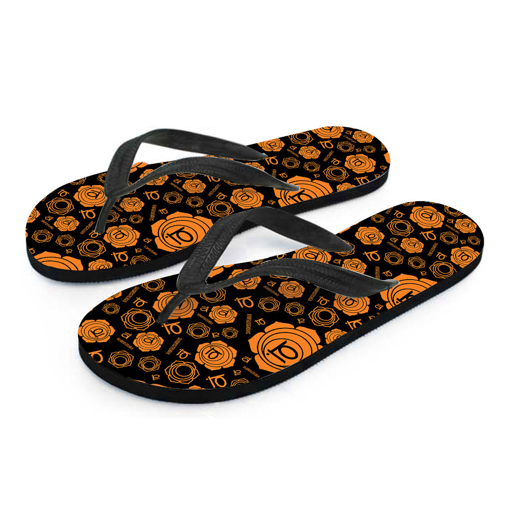 Swadhisthana Chakra Pattern Print Flip Flops