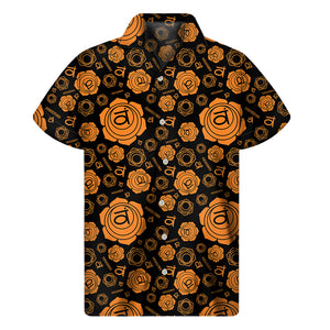 Swadhisthana Chakra Pattern Print Men's Short Sleeve Shirt