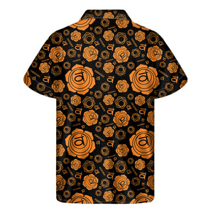 Swadhisthana Chakra Pattern Print Men's Short Sleeve Shirt