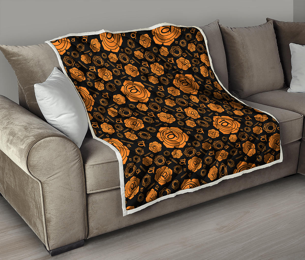 Swadhisthana Chakra Pattern Print Quilt