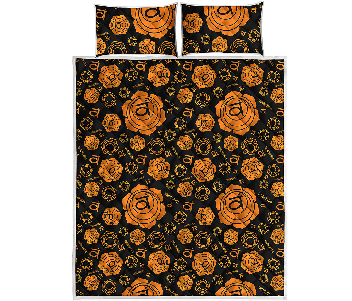 Swadhisthana Chakra Pattern Print Quilt Bed Set