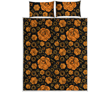 Swadhisthana Chakra Pattern Print Quilt Bed Set