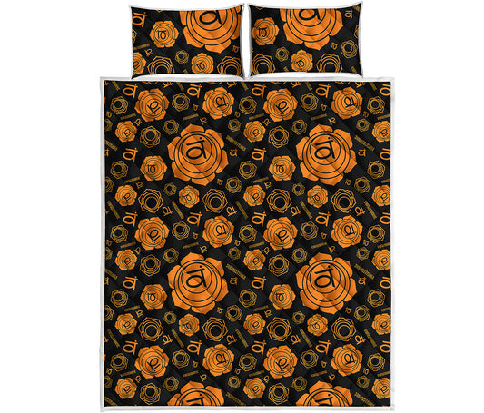 Swadhisthana Chakra Pattern Print Quilt Bed Set