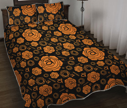 Swadhisthana Chakra Pattern Print Quilt Bed Set