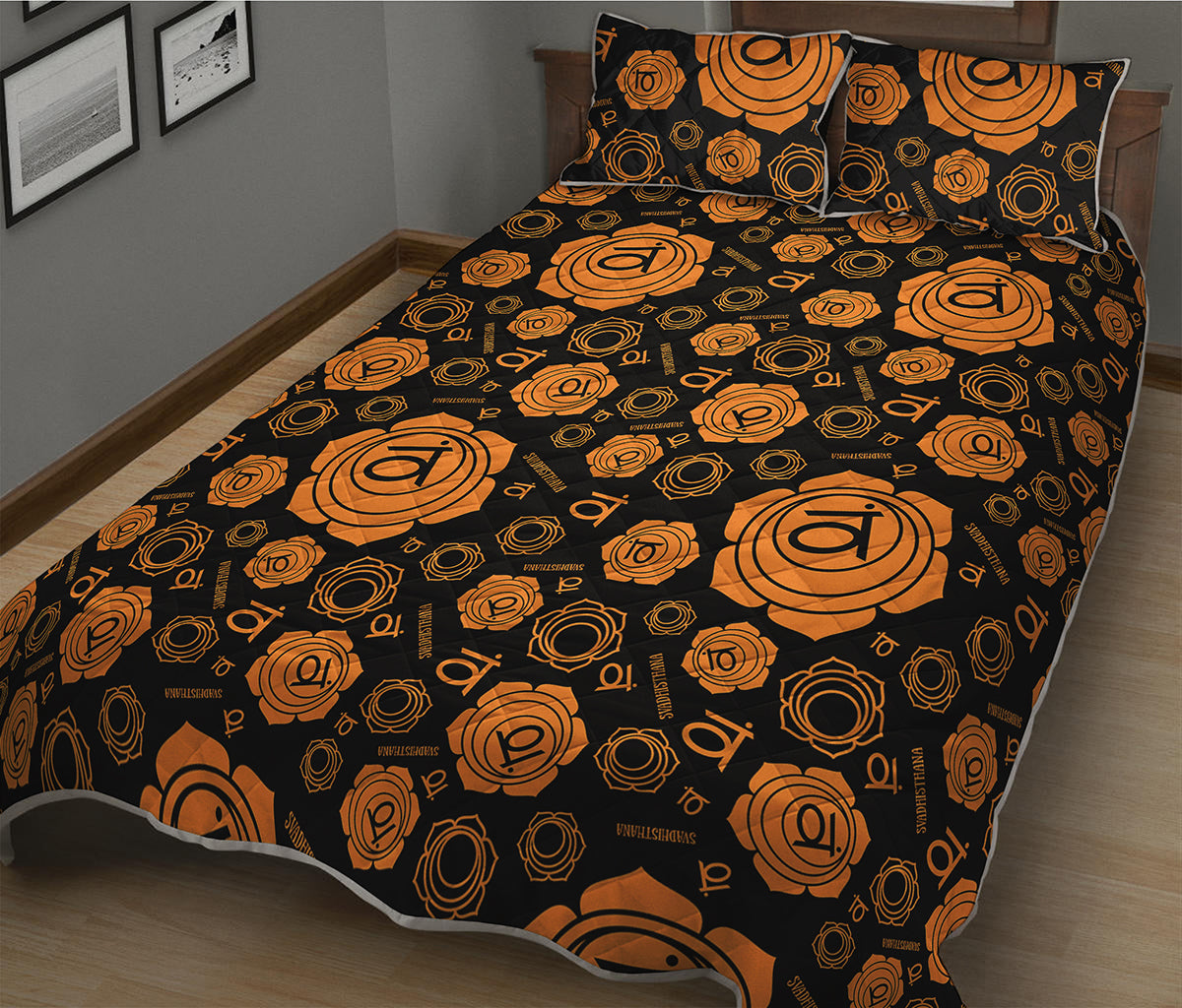 Swadhisthana Chakra Pattern Print Quilt Bed Set