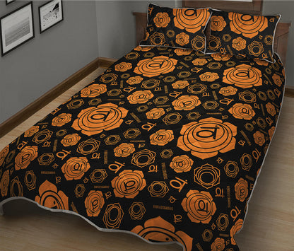 Swadhisthana Chakra Pattern Print Quilt Bed Set