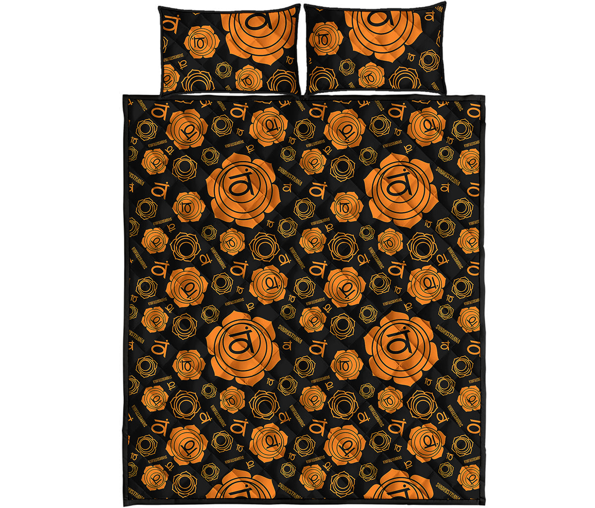 Swadhisthana Chakra Pattern Print Quilt Bed Set