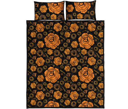 Swadhisthana Chakra Pattern Print Quilt Bed Set