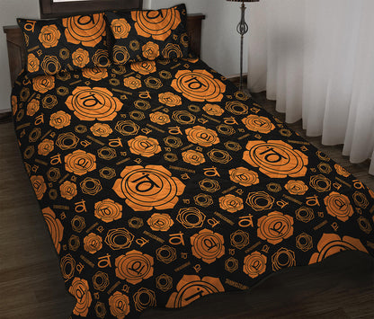 Swadhisthana Chakra Pattern Print Quilt Bed Set