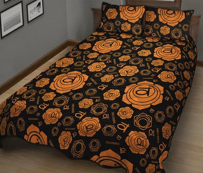 Swadhisthana Chakra Pattern Print Quilt Bed Set