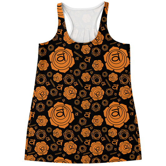 Swadhisthana Chakra Pattern Print Women's Racerback Tank Top