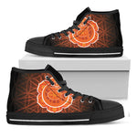Swadhisthana Chakra Spiritual Print Black High Top Shoes