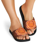 Swadhisthana Chakra Spiritual Print Black Slide Sandals