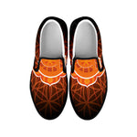 Swadhisthana Chakra Spiritual Print Black Slip On Shoes