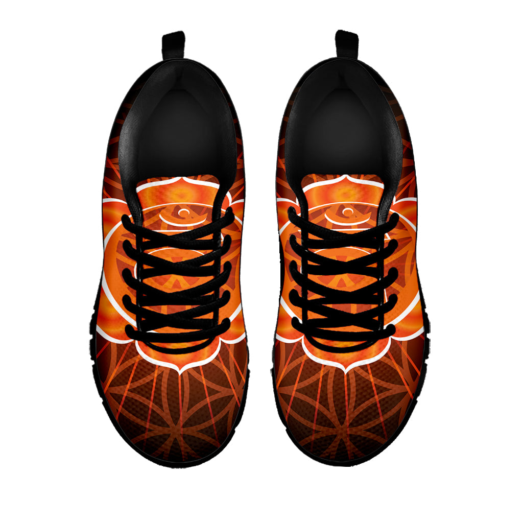 Swadhisthana Chakra Spiritual Print Black Sneakers