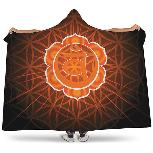 Swadhisthana Chakra Spiritual Print Hooded Blanket